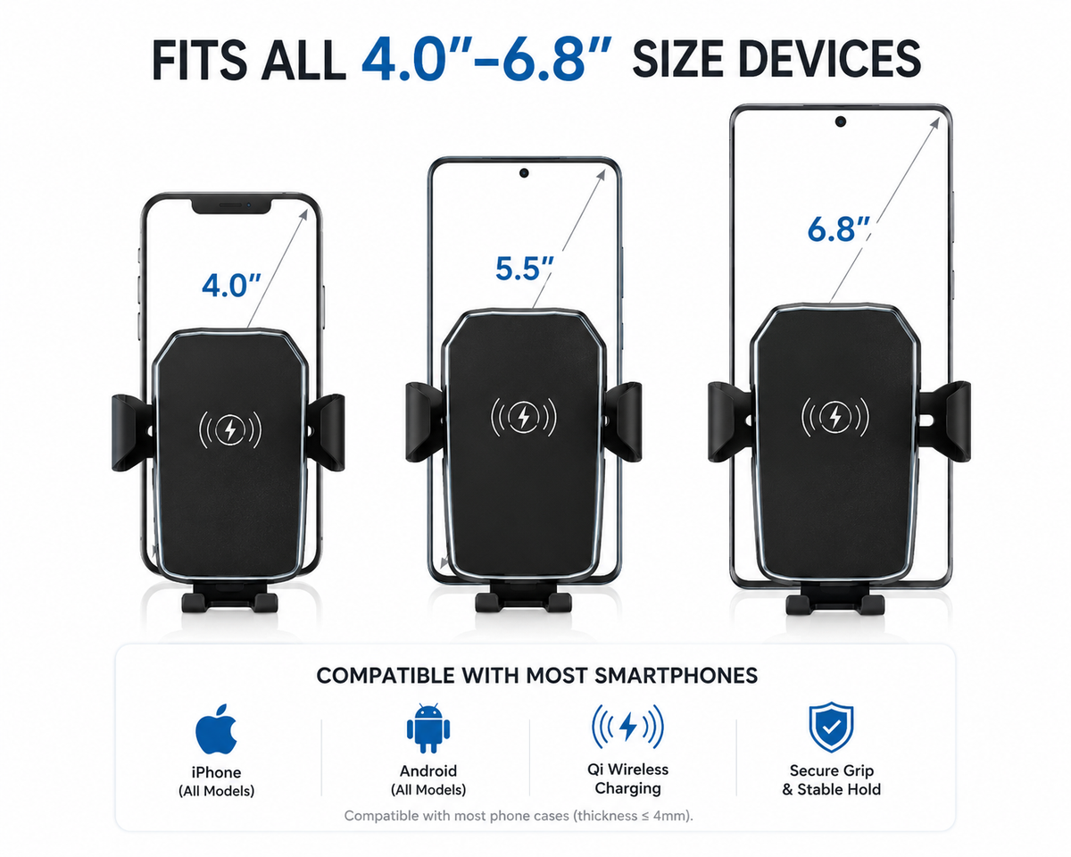Qi Wireless Charging Phone Mount